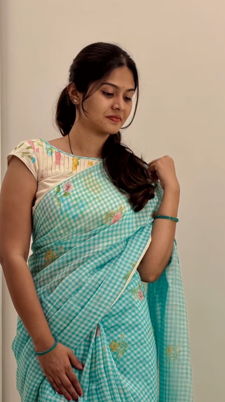 Pure Mal Cotton Saree with Digital Print & Lace Border for Summer Wear - Image 6