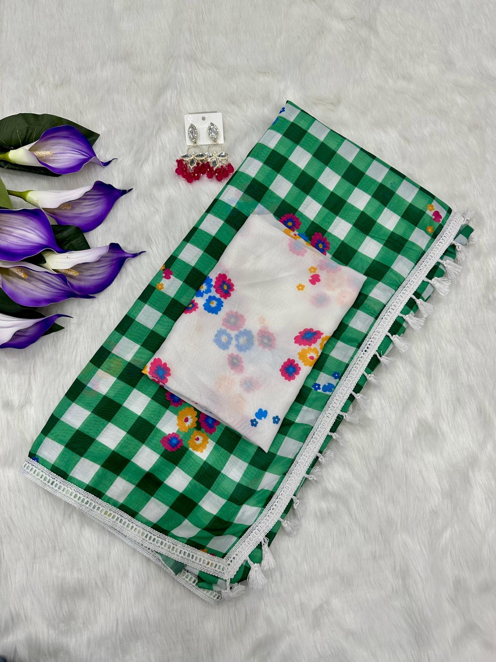 Pure Mal Cotton Saree with Digital Print & Lace Border for Summer Wear - Image 11