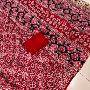 Pure Arjakh Japan Satin Viscose Silk Saree with Designer Mirror Work & Designer Blouse