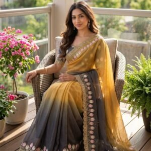Lotus Satin Silk Saree